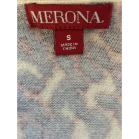 Merona Womens Animal Print Long Sleeve Cardigan Sweater S Brown Button Up Top - Picture 12 of 12